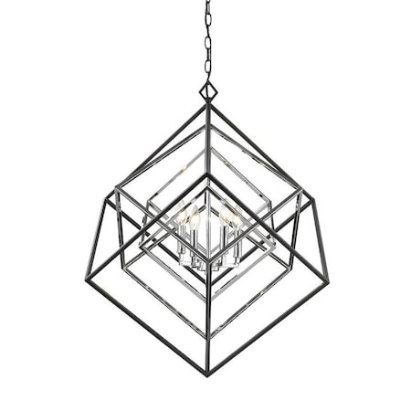 Z-Lite Euclid 4 Light Chandelier, Chrome 457-4CH-MB